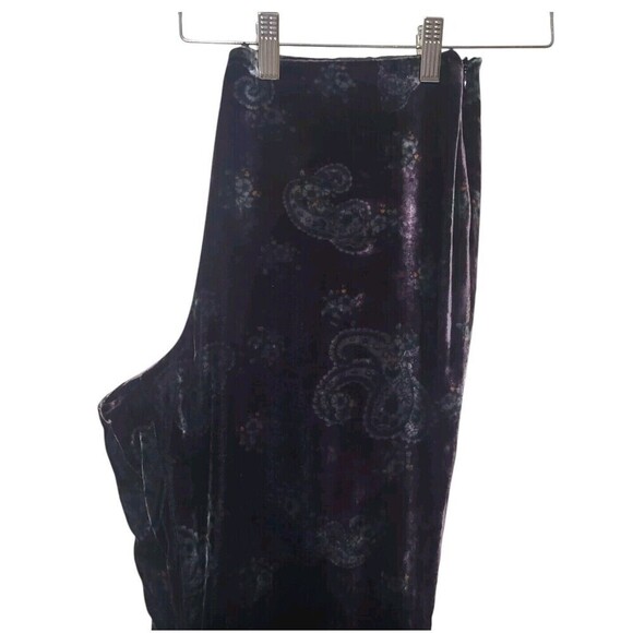 RALPH RALPH LAUREN Tartan Label Y2K 10 M Velvet Flared Pants High Rise Paisley - Picture 8 of 12